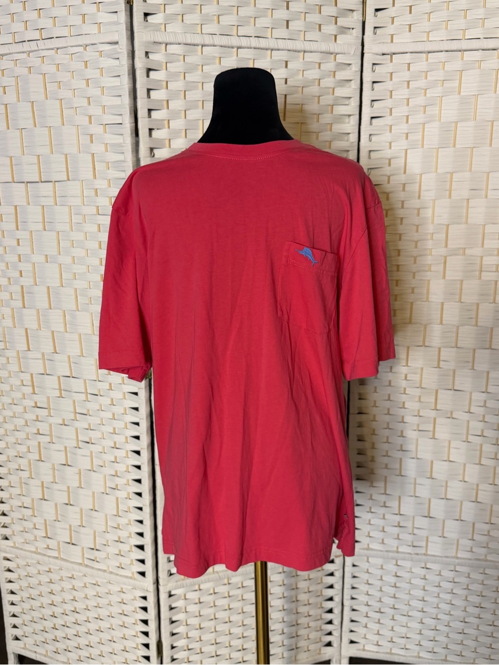 Tommy Bahama Red Short Sleeve Pocket Tee with Small Logo
